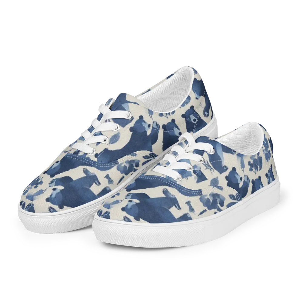 Blue Bearwood on Men's Lace-Up Canvas Shoes — Left Front
