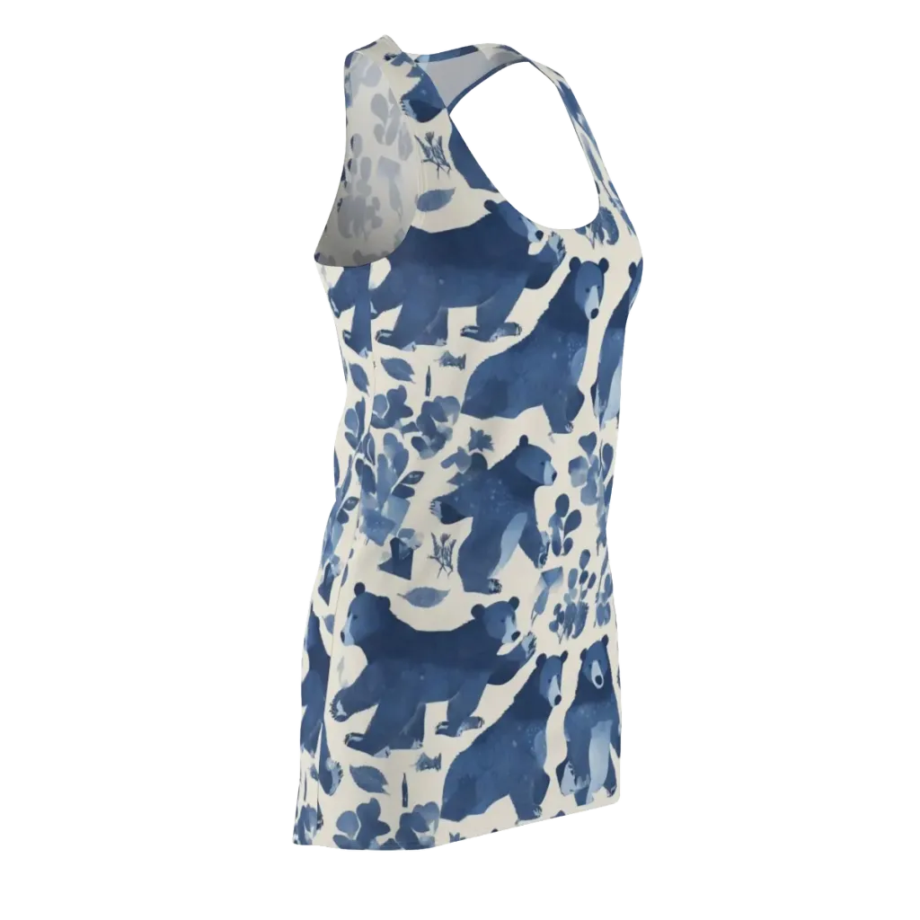 Blue Bearwood on Racerback Dress — Front Side