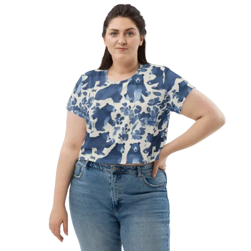 Blue Bearwood on a Crop Tee