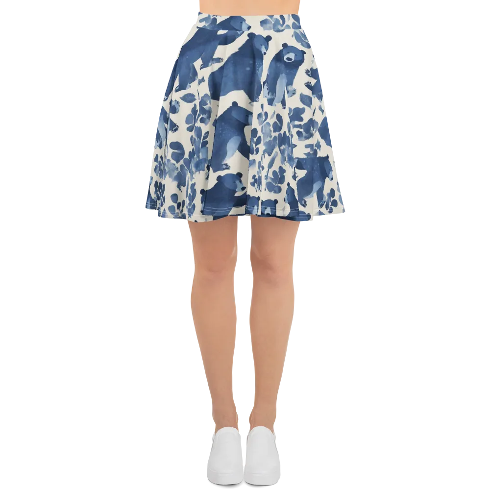 Blue Bearwood on Skater Skirt — Front
