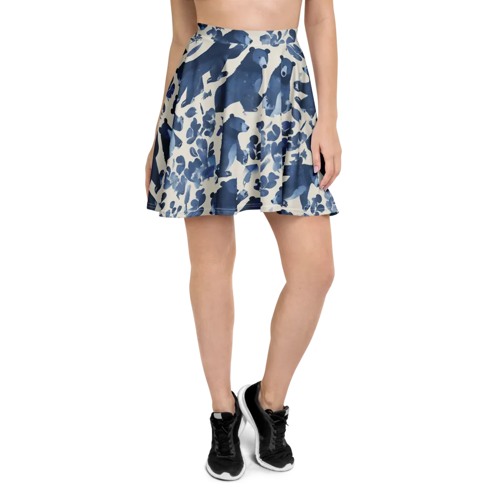 Blue Bearwood on Skater Skirt — Front