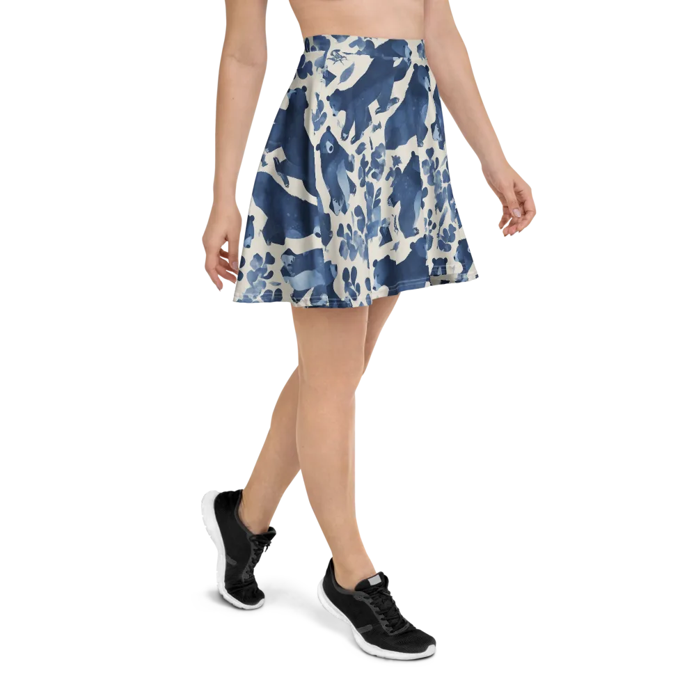 Blue Bearwood on Skater Skirt — Right