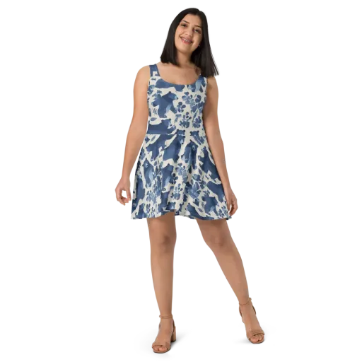 Blue Bearwood on a Skater Dress