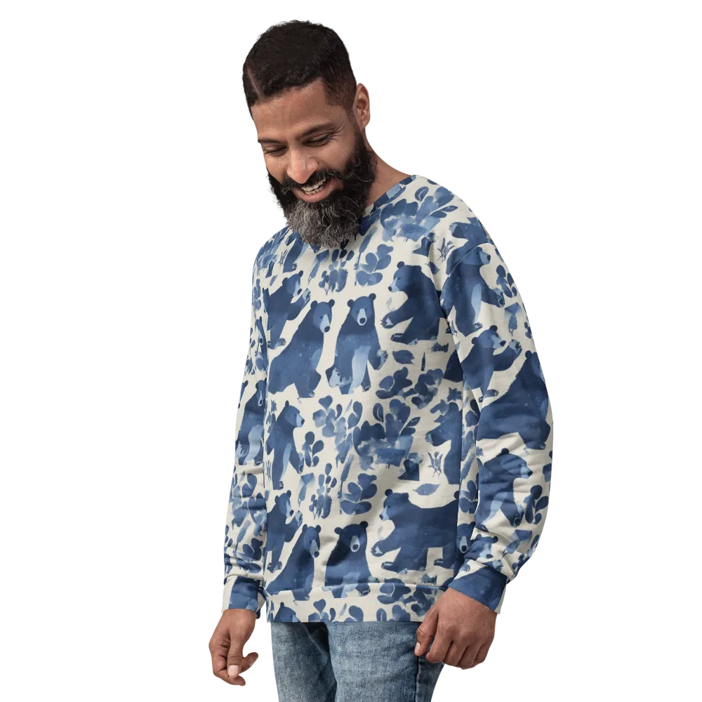 Blue Bearwood on Sweatshirt — Left Front