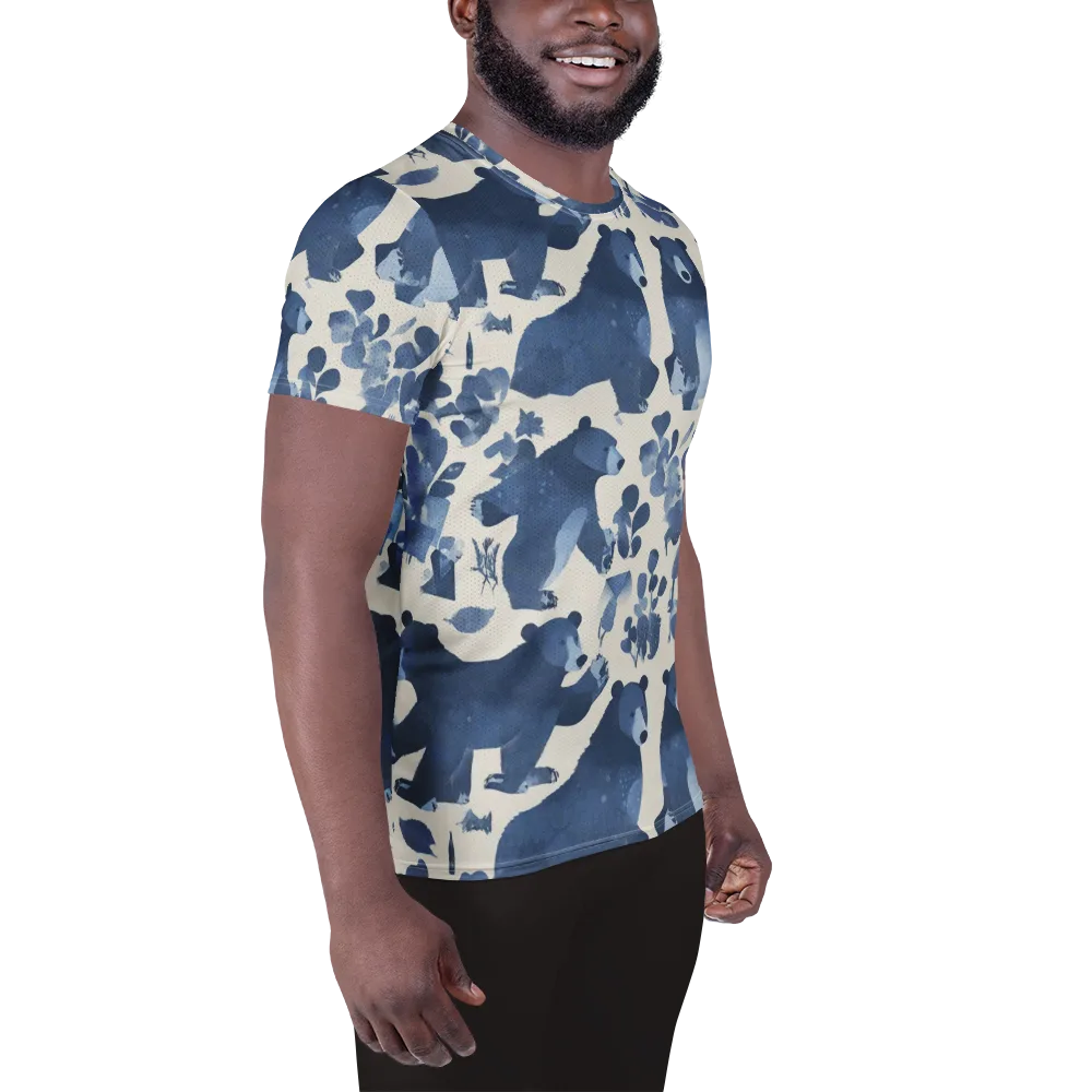 Blue Bearwood on Men's Athletic T-Shirt — Right