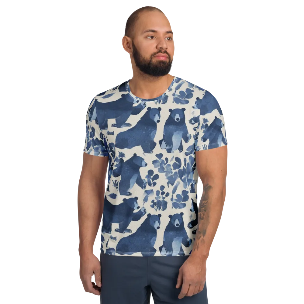 Blue Bearwood on Men's Athletic T-Shirt — Front