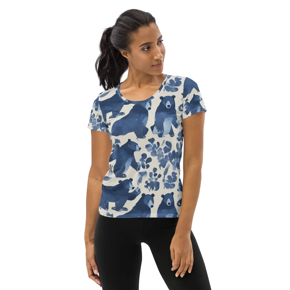 Blue Bearwood on Women's Athletic T-Shirt — Front