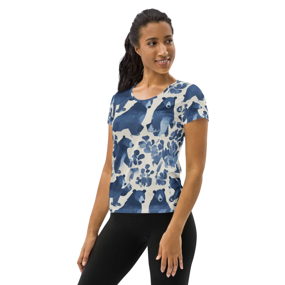 Blue Bearwood on Women's Athletic T-Shirt — Left