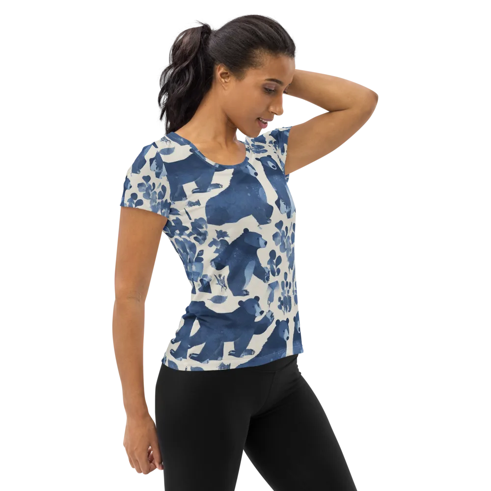 Blue Bearwood on Women's Athletic T-Shirt — Right