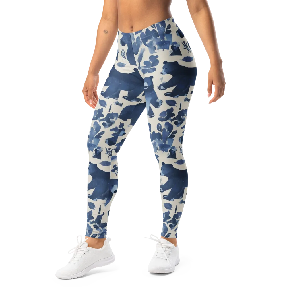 Blue Bearwood on Leggings — Left Front