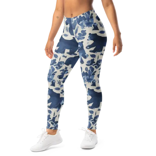 Blue Bearwood on a Leggings