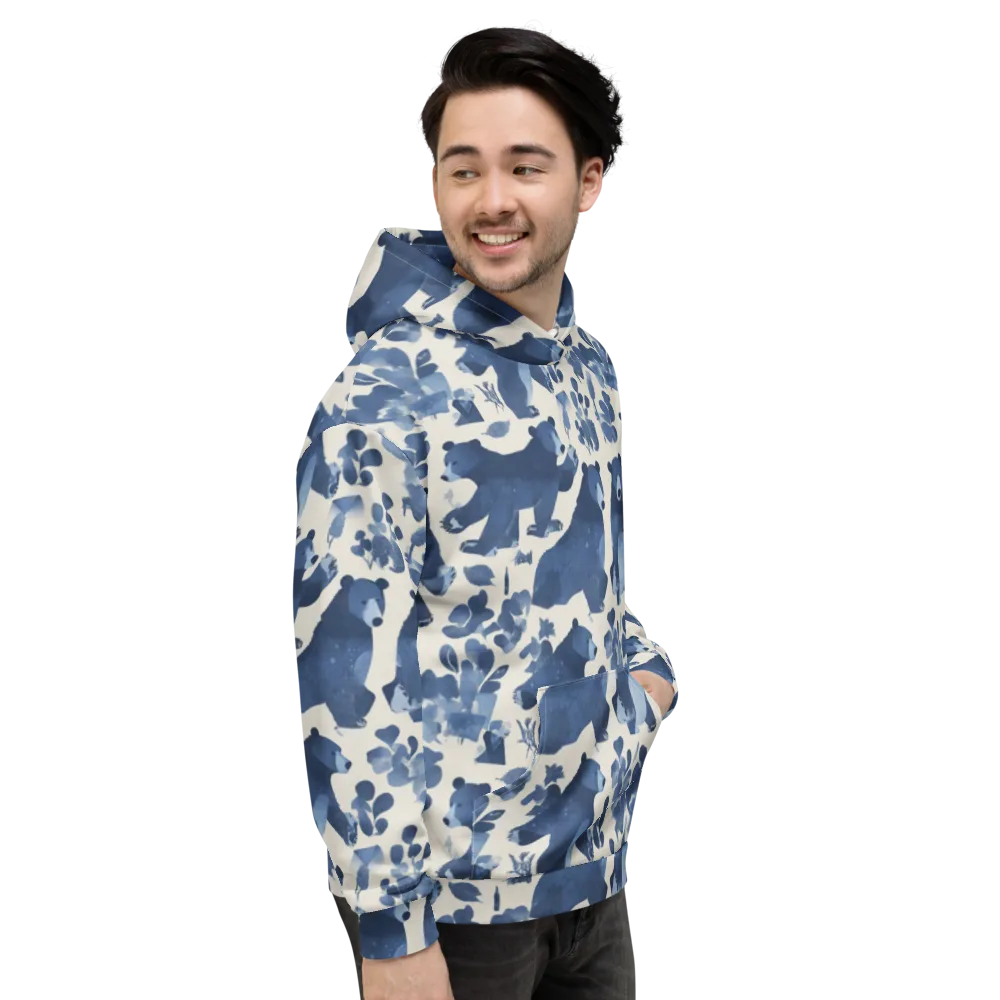 Blue Bearwood on Hoodie — Right