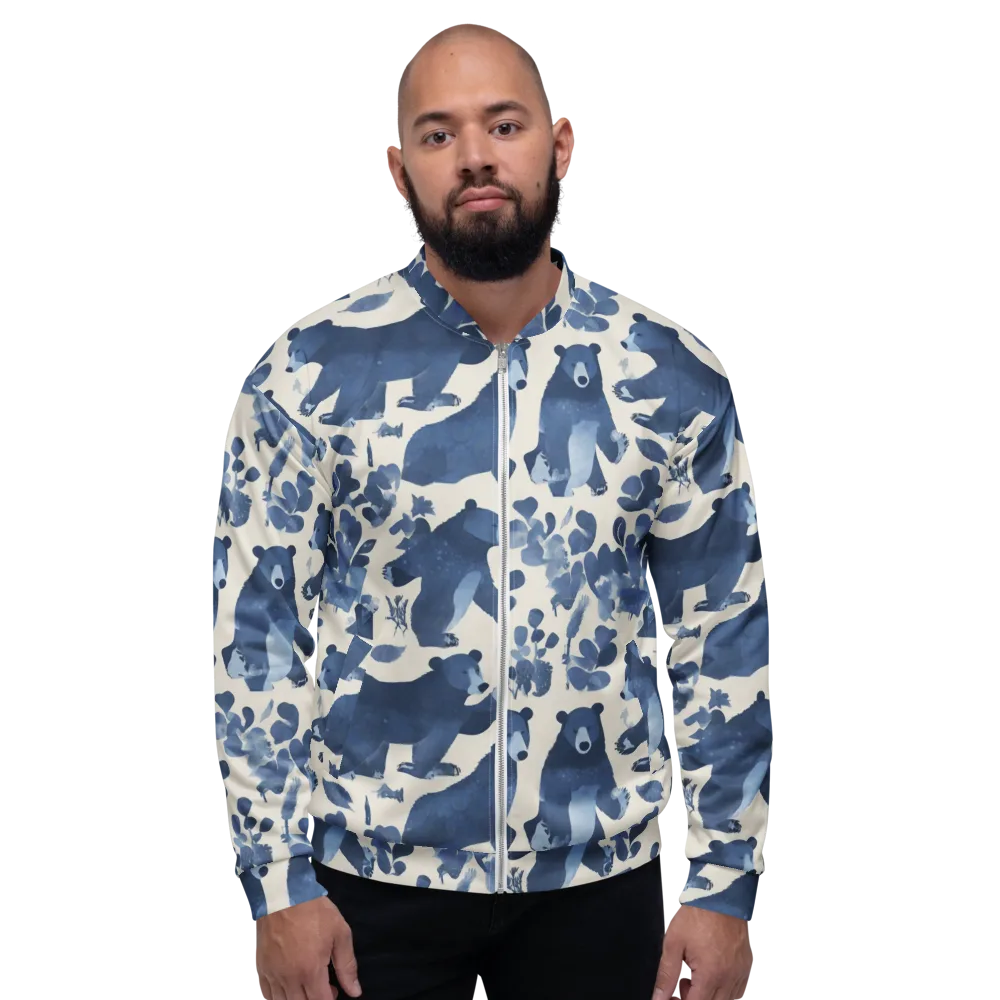 Blue Bearwood on Bomber Jacket — Front