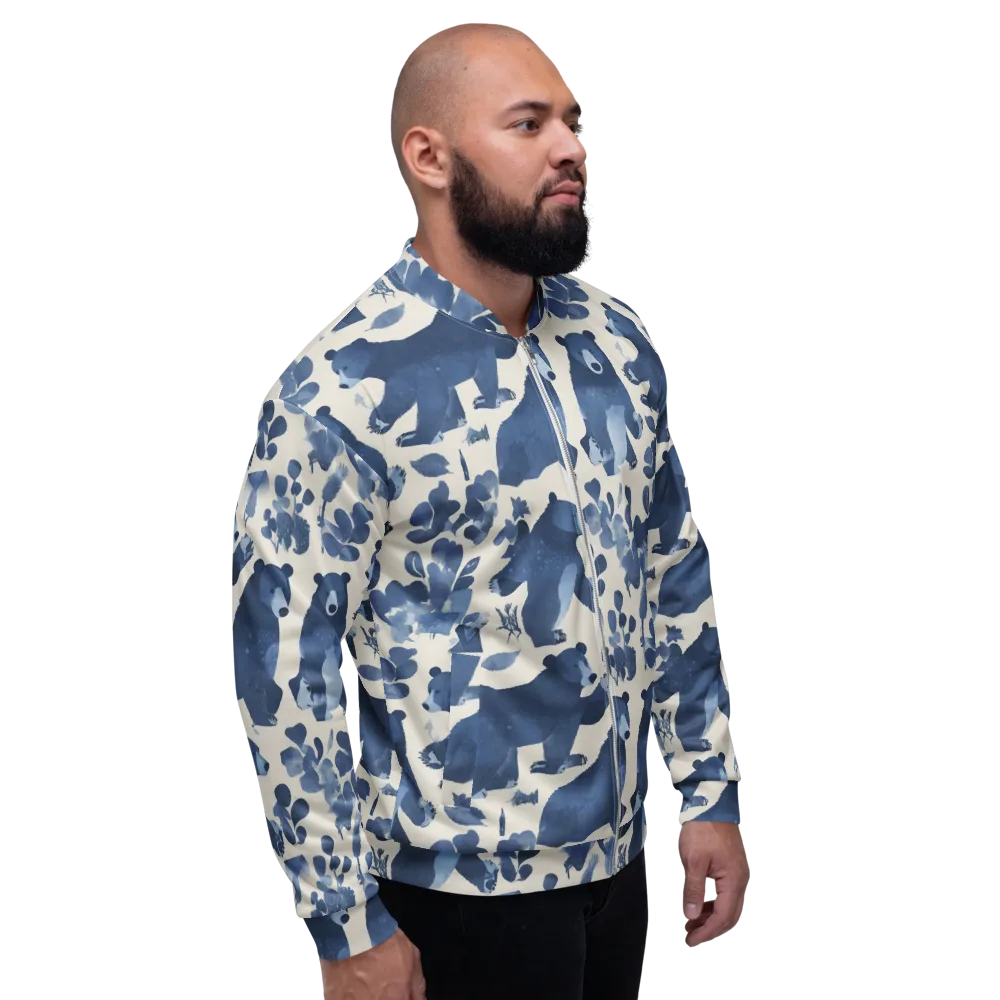 Blue Bearwood on Bomber Jacket — Right
