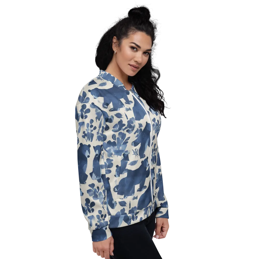 Blue Bearwood on Bomber Jacket — Right