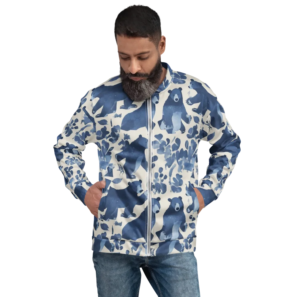 Blue Bearwood on Bomber Jacket — Front