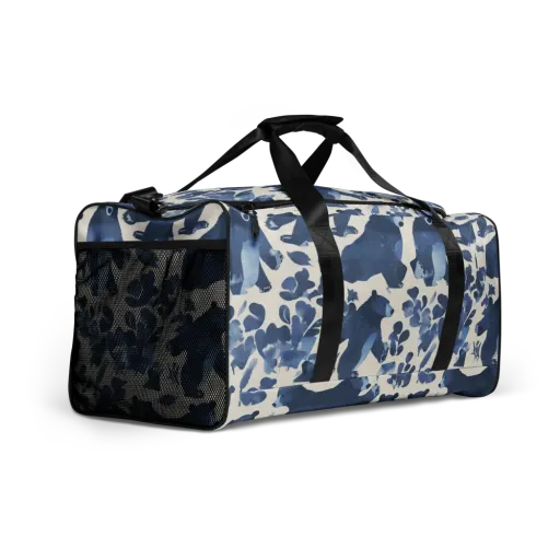 Blue Bearwood on a Duffle Bag