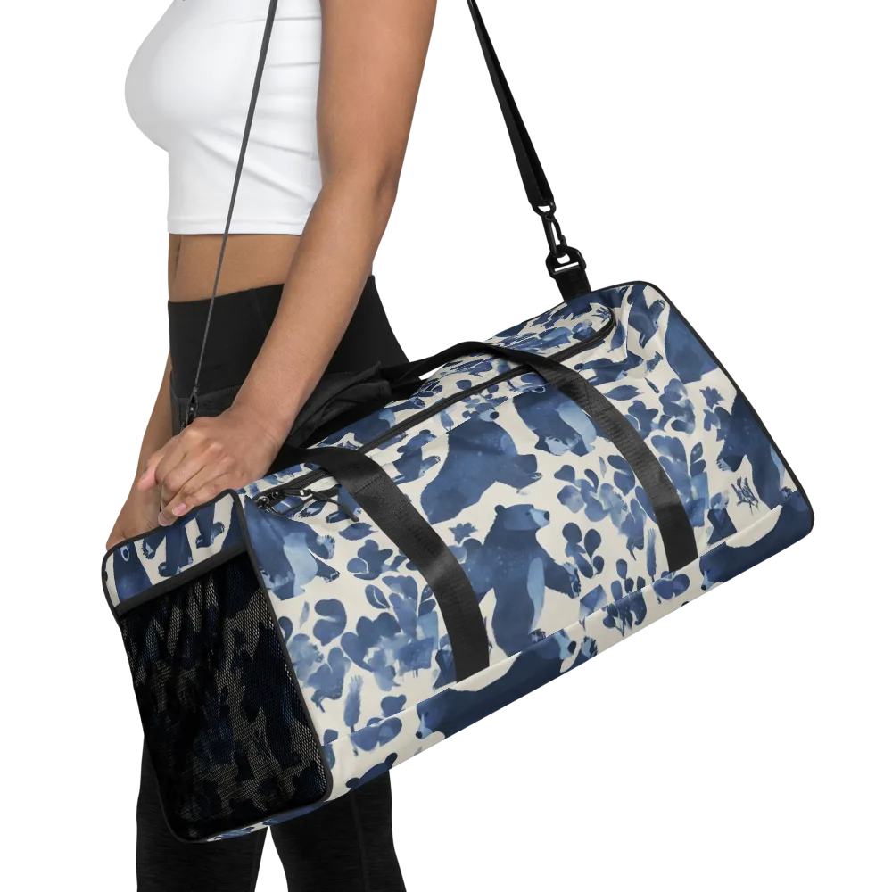 Blue Bearwood on Duffle Bag — Front