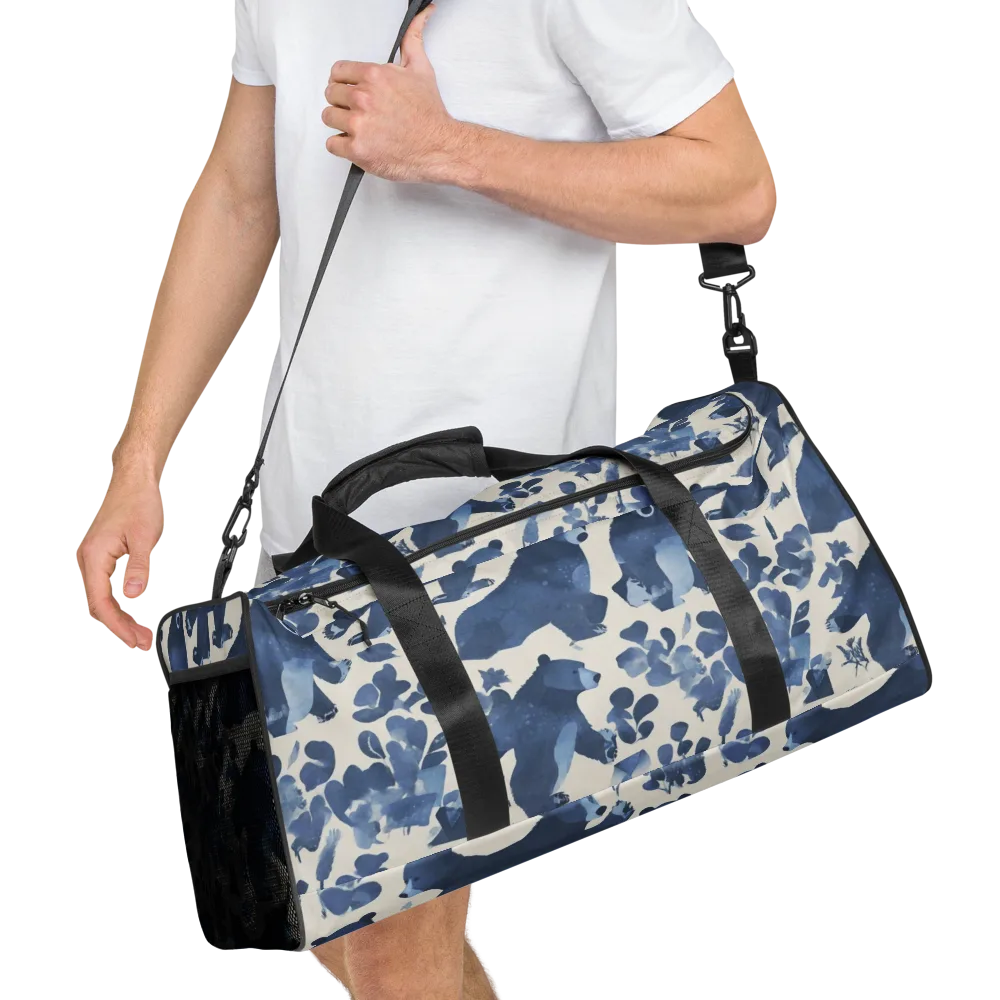 Blue Bearwood on Duffle Bag — Right Front
