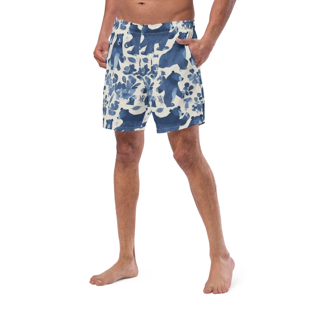 Blue Bearwood on Swim Trunks — Left Front