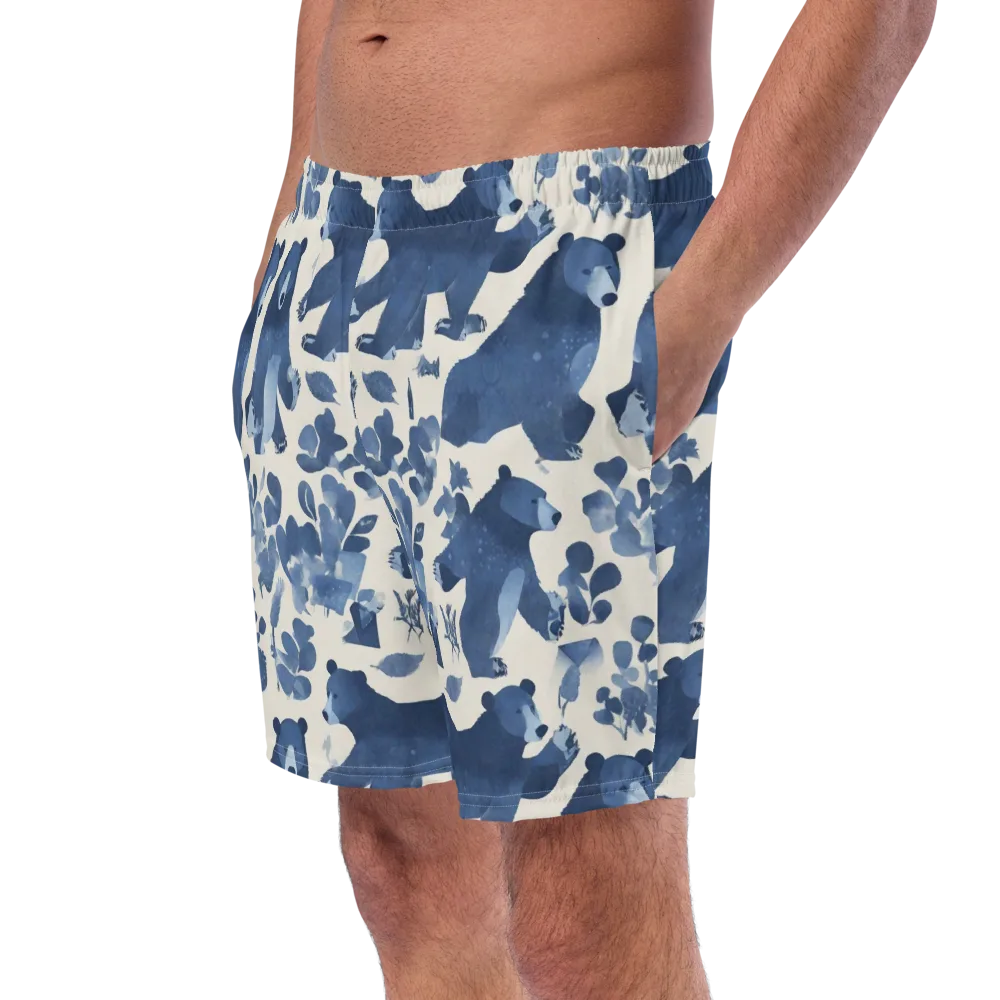 Blue Bearwood on Swim Trunks — Left Front