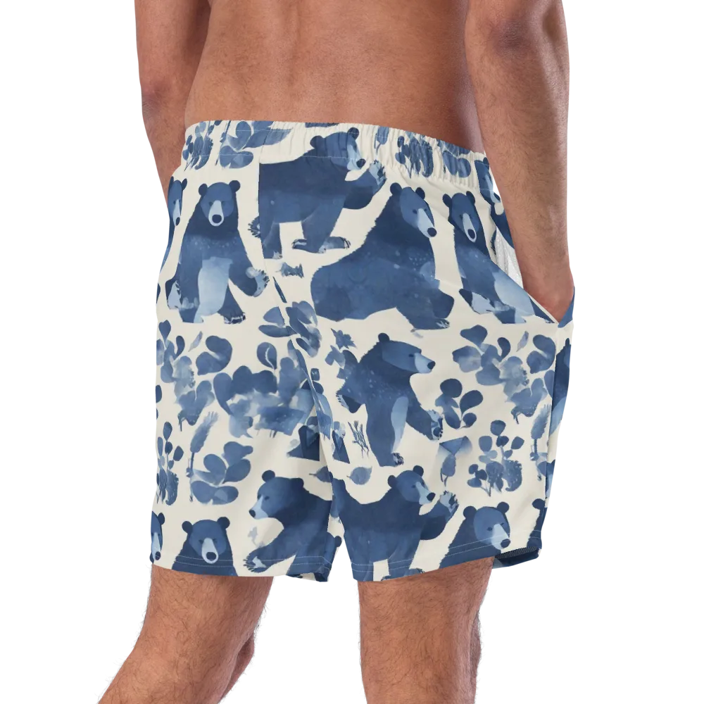 Blue Bearwood on Swim Trunks — Right Back