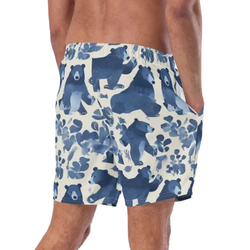 Blue Bearwood on a Swim Trunks