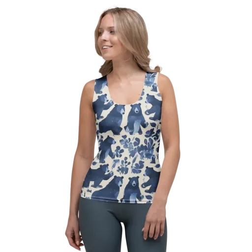 Blue Bearwood on a Women's Tank Top