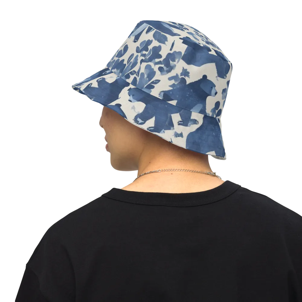 Blue Bearwood on Reversible Bucket Hat — Back Inside