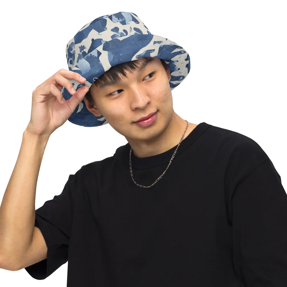 Blue Bearwood on Reversible Bucket Hat — Front Inside