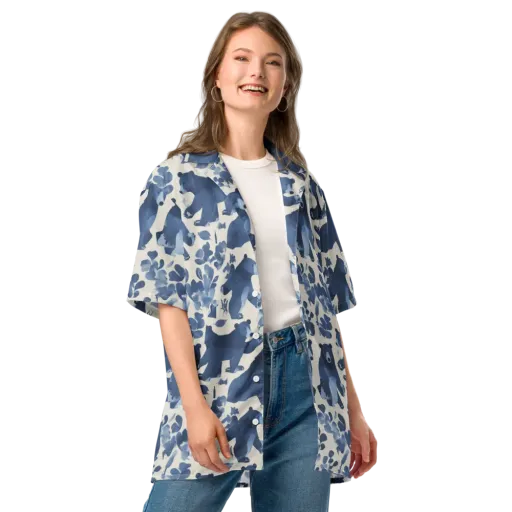 Blue Bearwood on a Button Shirt