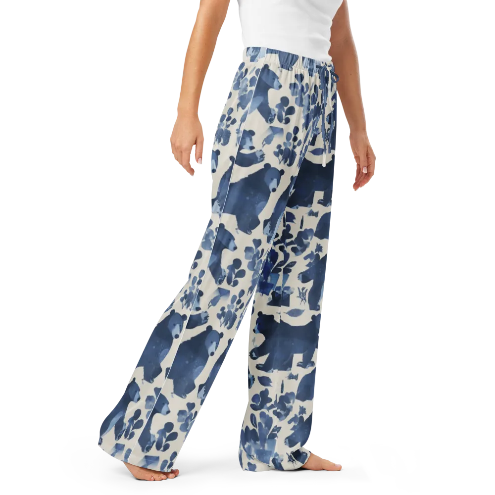 Blue Bearwood on Women's Pajama Pants — Right Front