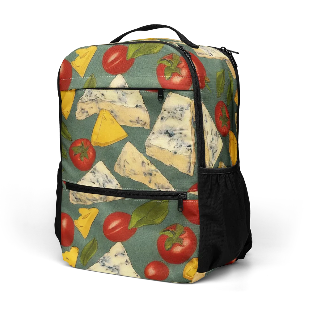 Market Day Blue on Utility Backpack — Left Front