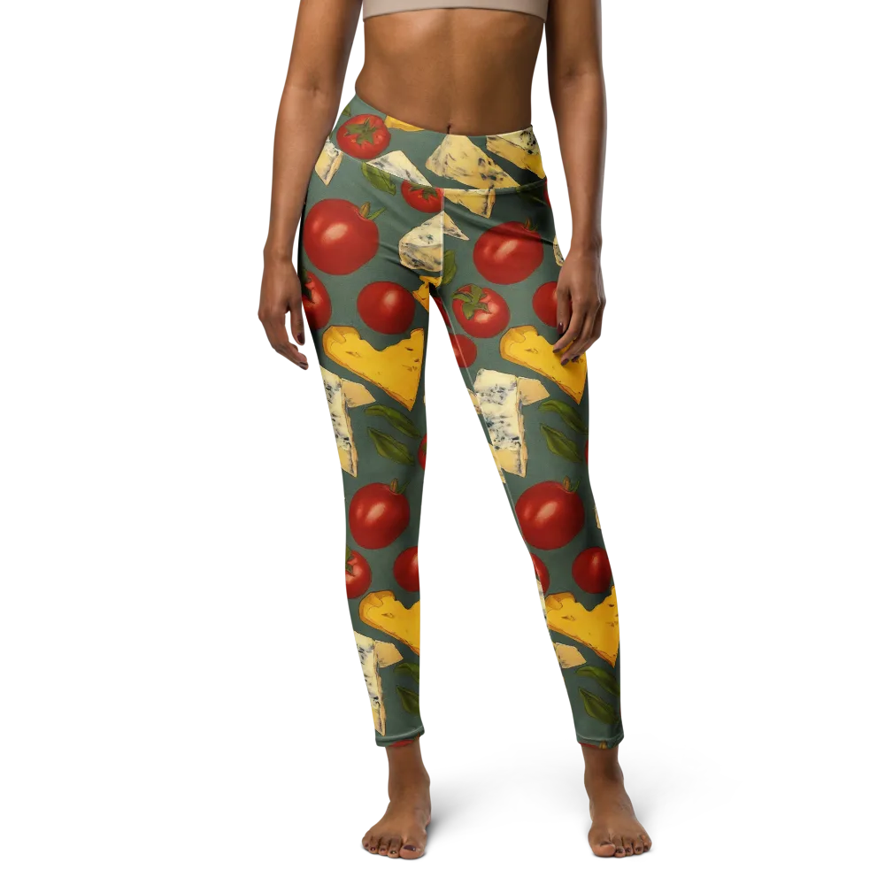 Market Day Blue on Yoga Leggings — Front