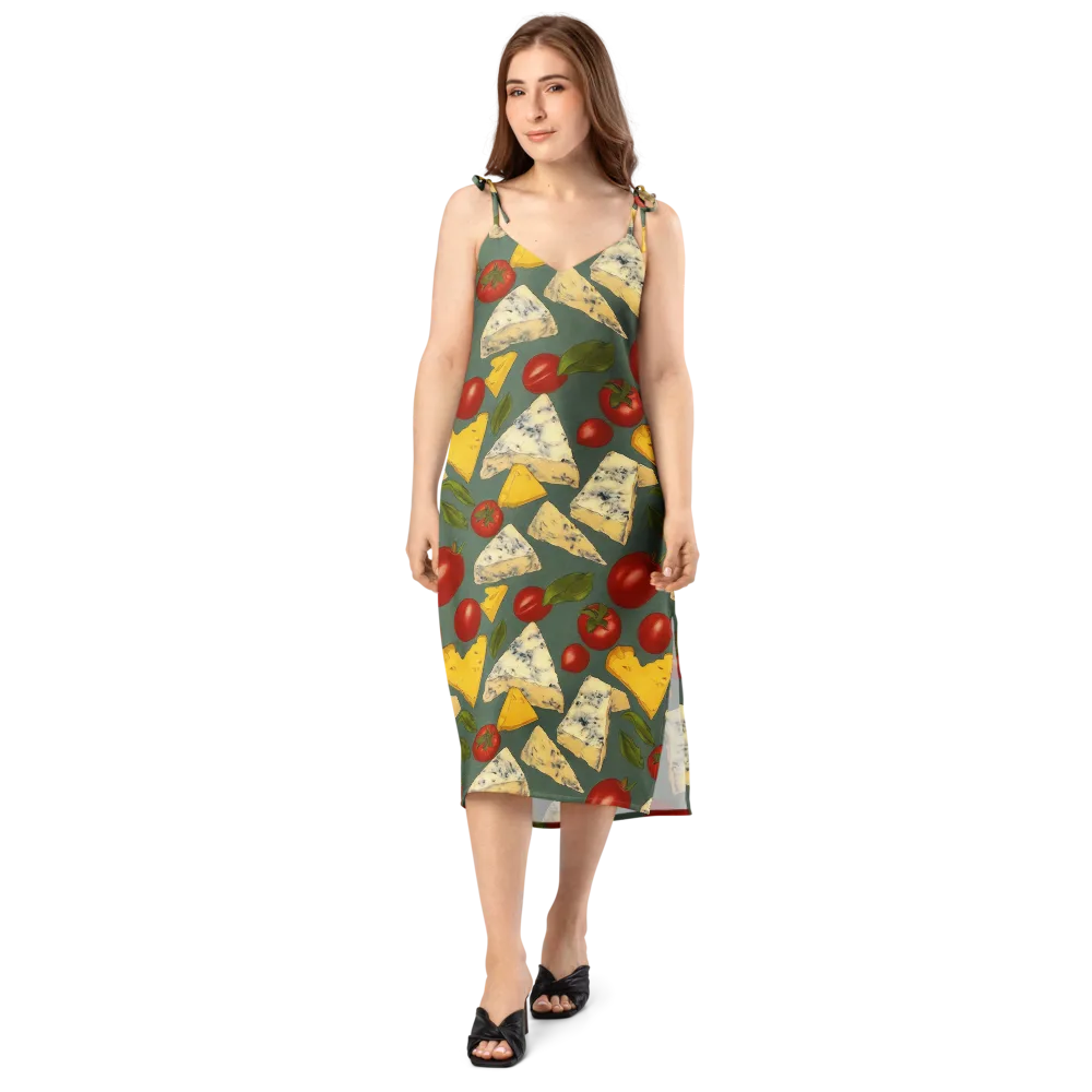 Market Day Blue on Slip Dress — Front