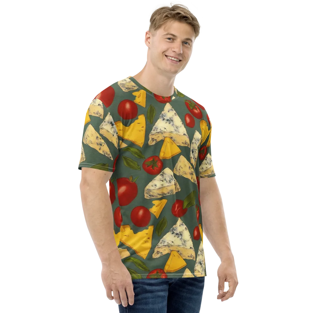 Market Day Blue on Men's Crew Neck T-Shirt — Right