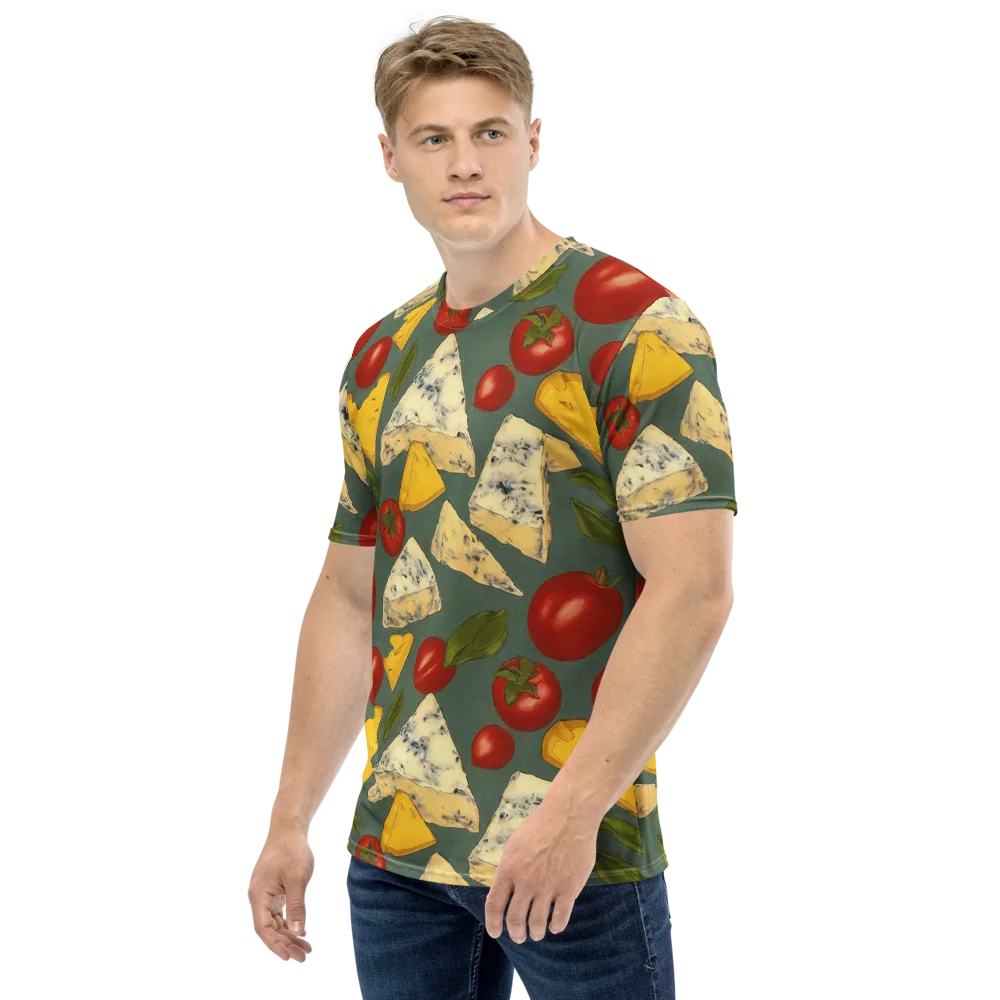 Market Day Blue on Men's Crew Neck T-Shirt — Left