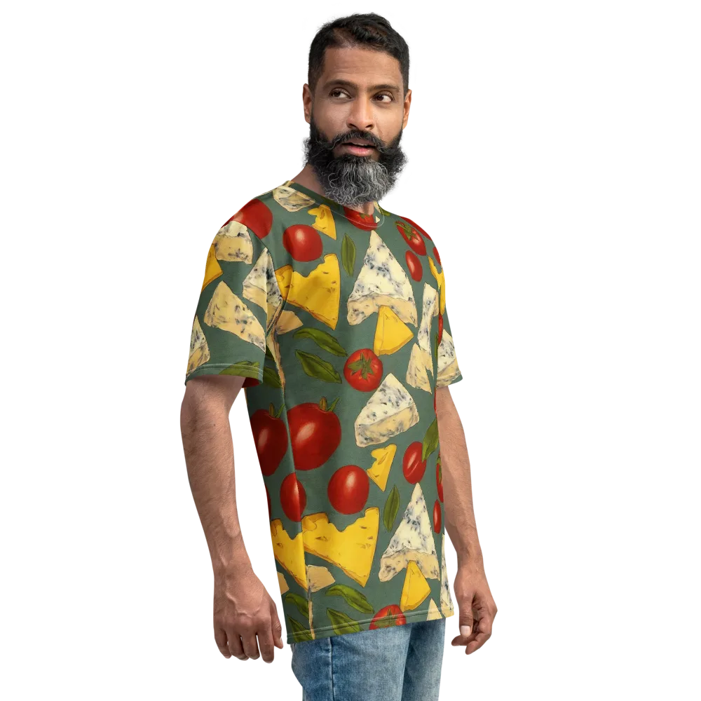 Market Day Blue on Men's Crew Neck T-Shirt — Right