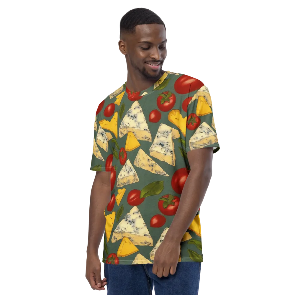 Market Day Blue on Men's Crew Neck T-Shirt — Left