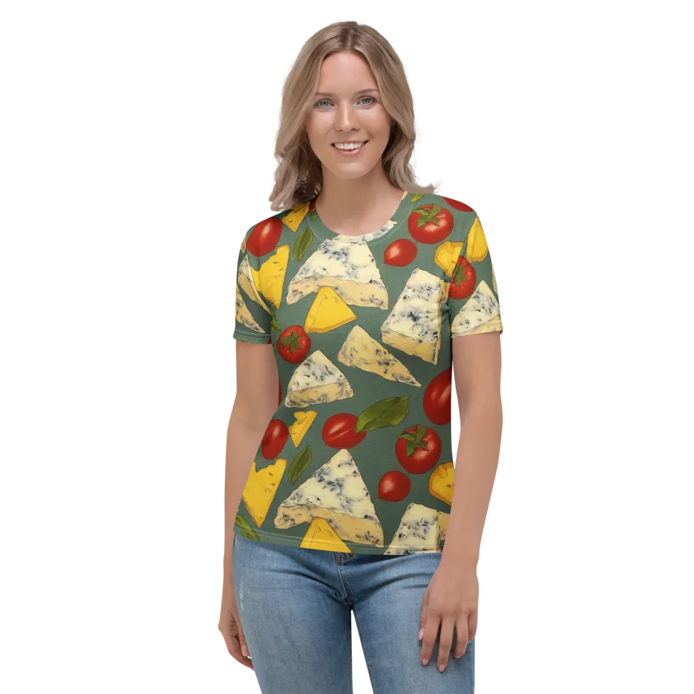Market Day Blue on Women's Crew Neck T-Shirt — Front