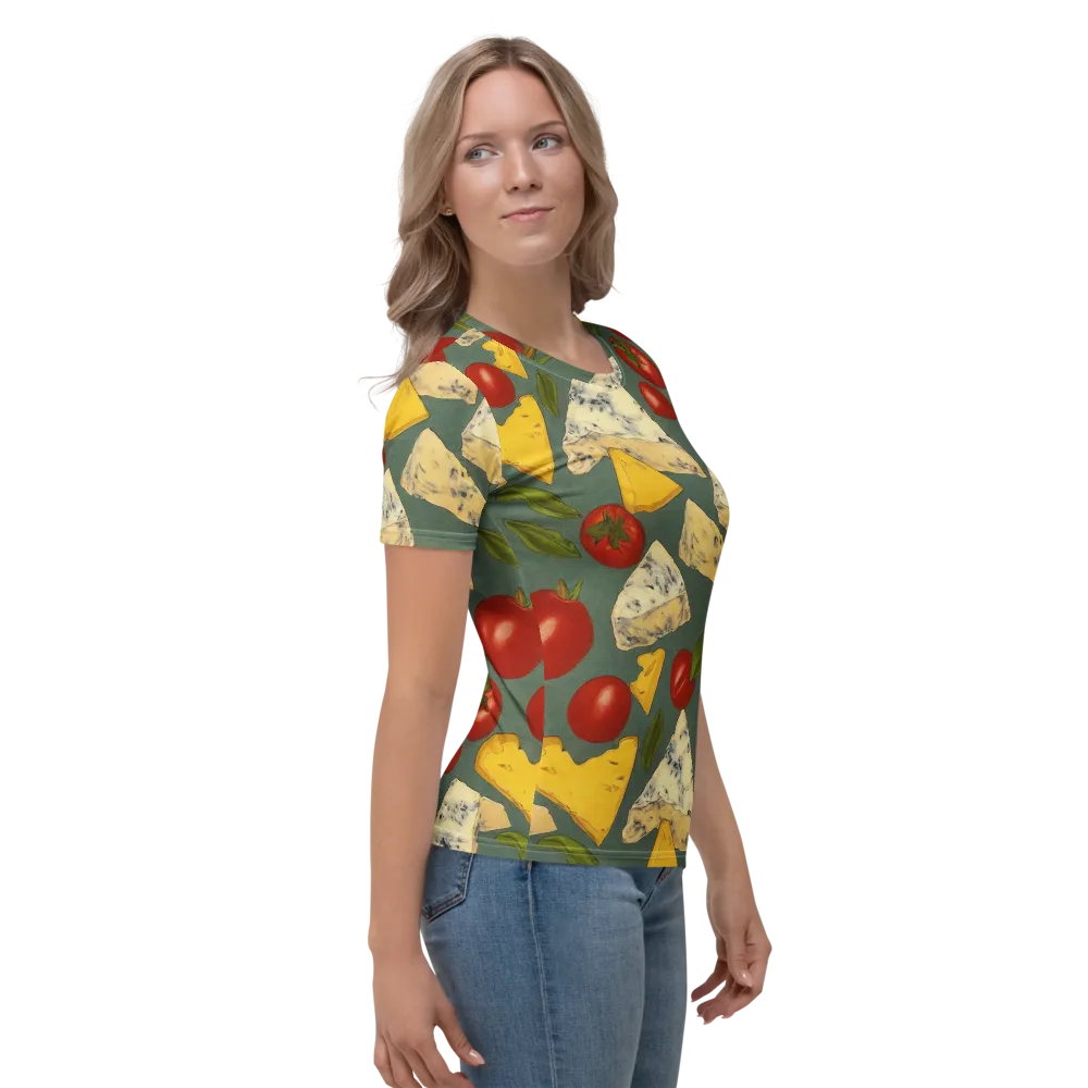Market Day Blue on Women's Crew Neck T-Shirt — Right