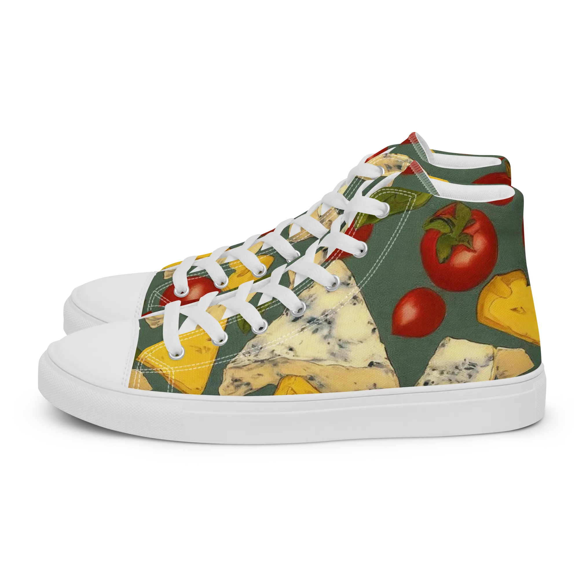Market Day Blue on Women's High Top Canvas Shoes — Left
