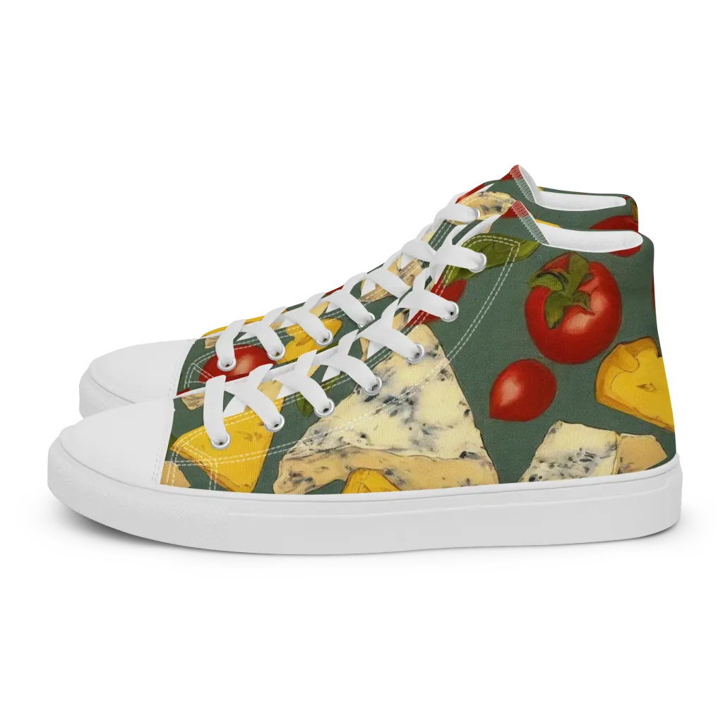 Market Day Blue on Women's High Top Canvas Shoes — Left