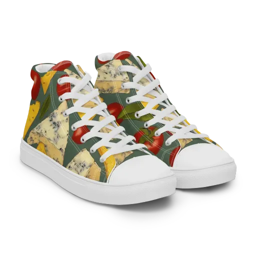 Market Day Blue on a Women's High Top Canvas Shoes
