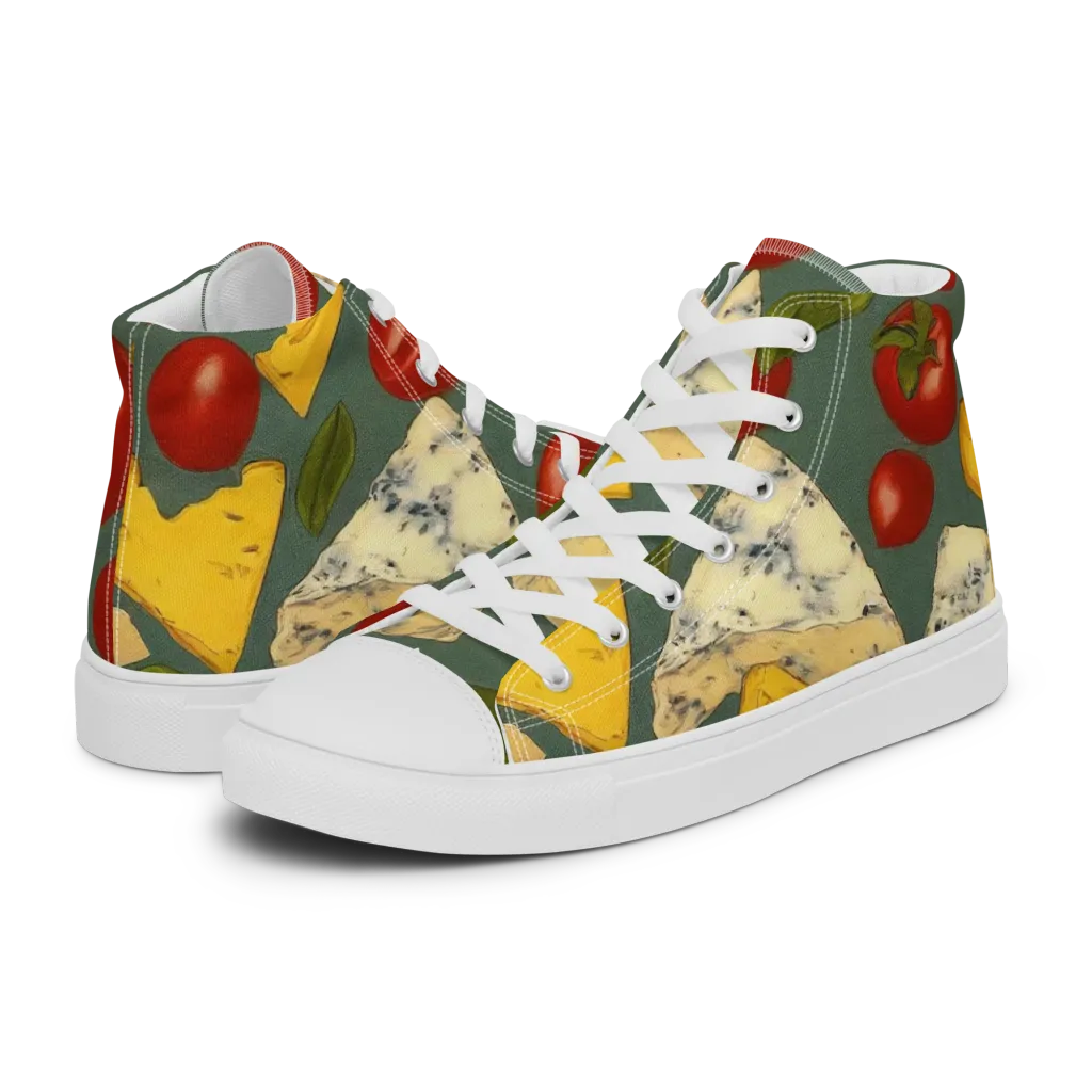 Market Day Blue on Women's High Top Canvas Shoes — Left