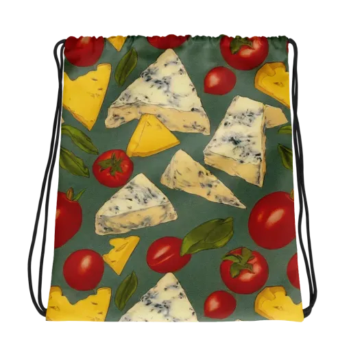 Market Day Blue on a Drawstring Bag