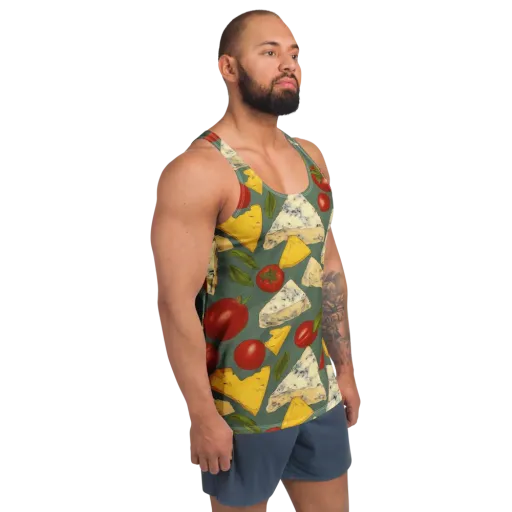 Market Day Blue on a Men's Tank Top