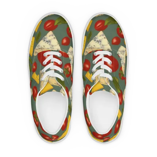 Market Day Blue on a Men's Lace-Up Canvas Shoes