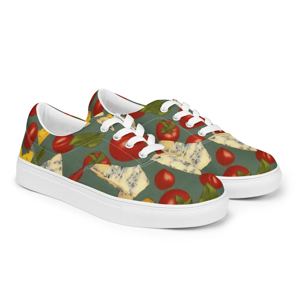 Market Day Blue on Men's Lace-Up Canvas Shoes — Right Front