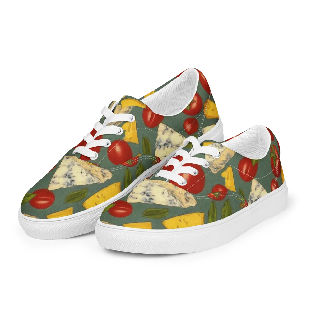 Market Day Blue on Men's Lace-Up Canvas Shoes — Left Front